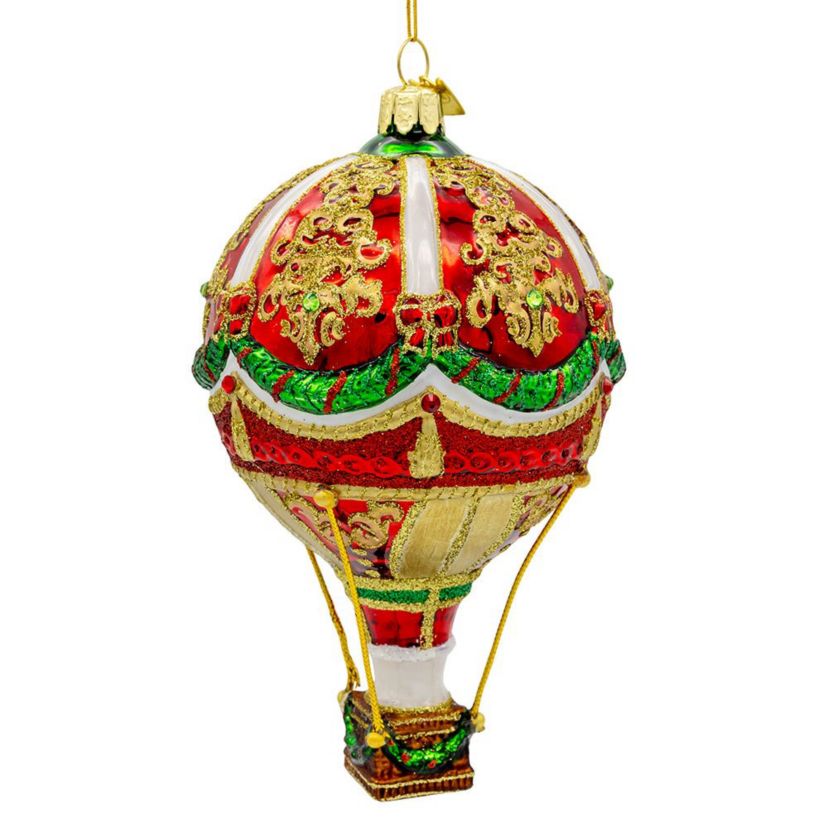6-Inch  Bellissimo Glass Hot Air Balloon Ornament