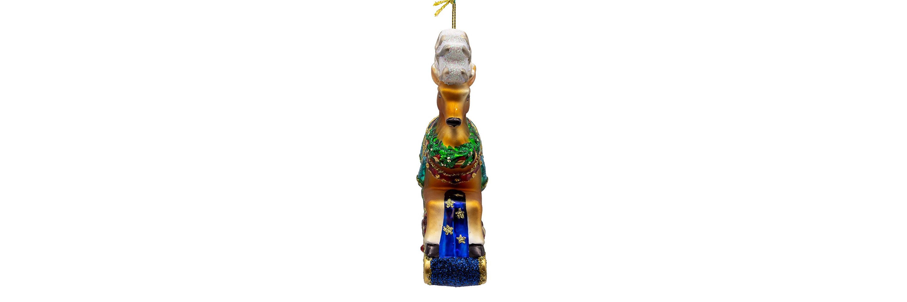 5.5-Inch Bellissimo Glass Rocking Deer Ornament