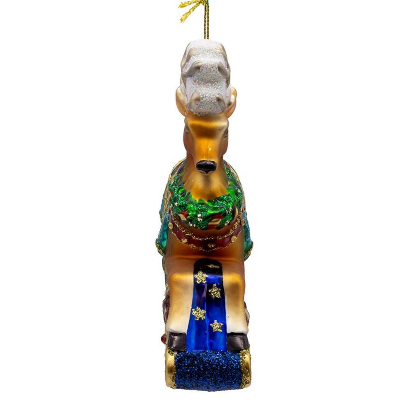 5.5-Inch Bellissimo Glass Rocking Deer Ornament