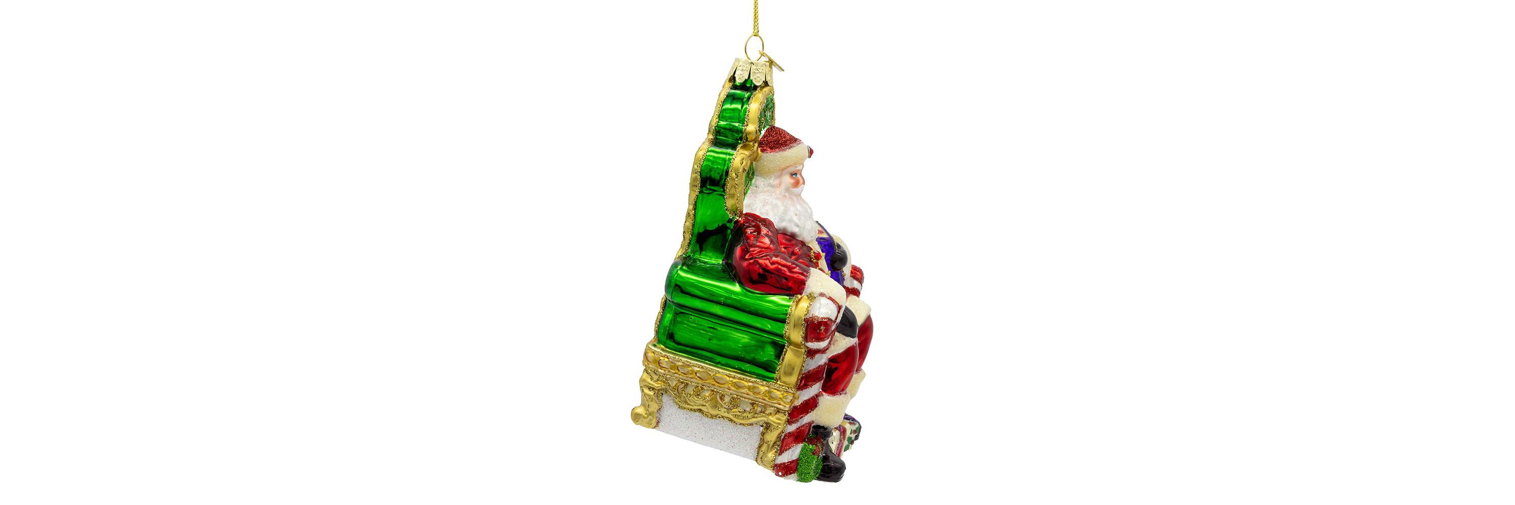 5.5-Inch Bellissimo Glass Santa On Throne Ornament