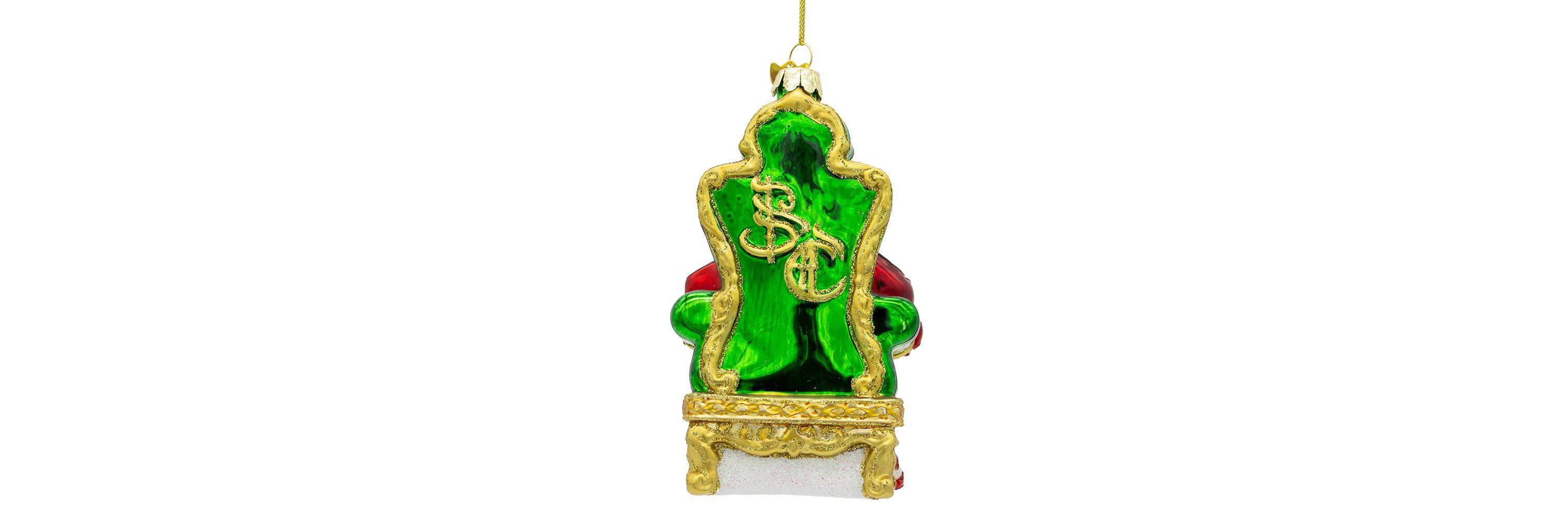 5.5-Inch Bellissimo Glass Santa On Throne Ornament