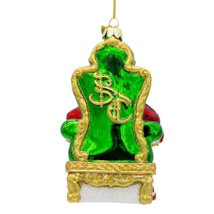 5.5-Inch Bellissimo Glass Santa On Throne Ornament