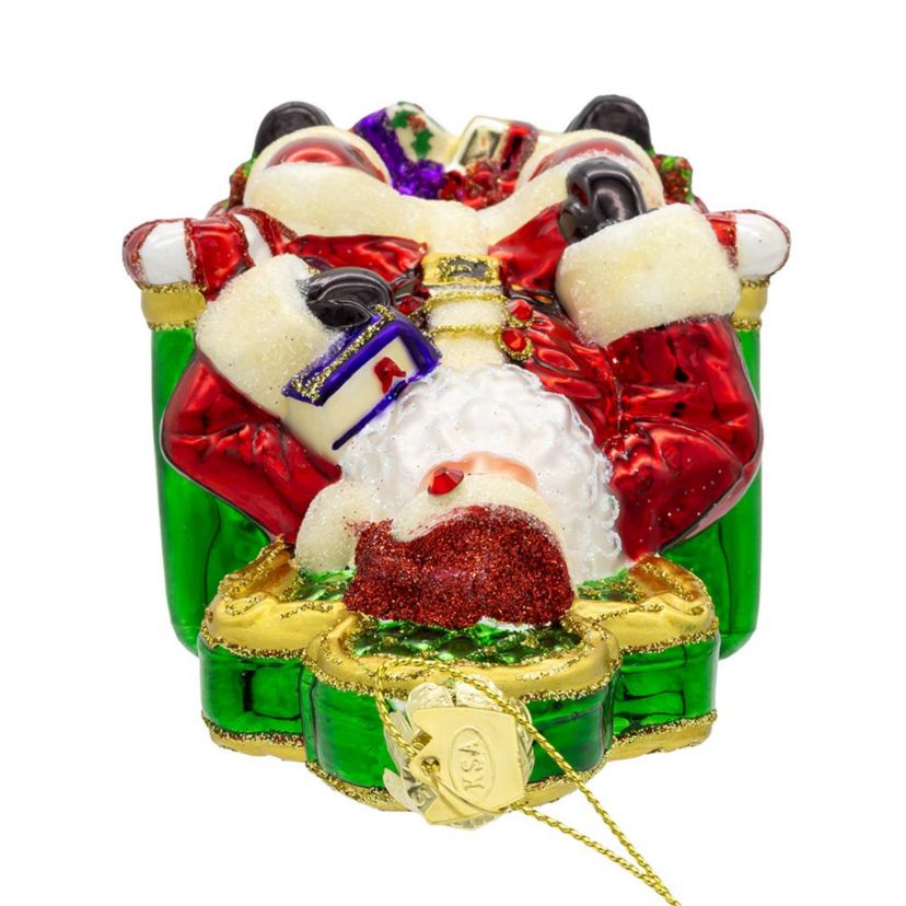 5.5-Inch Bellissimo Glass Santa On Throne Ornament