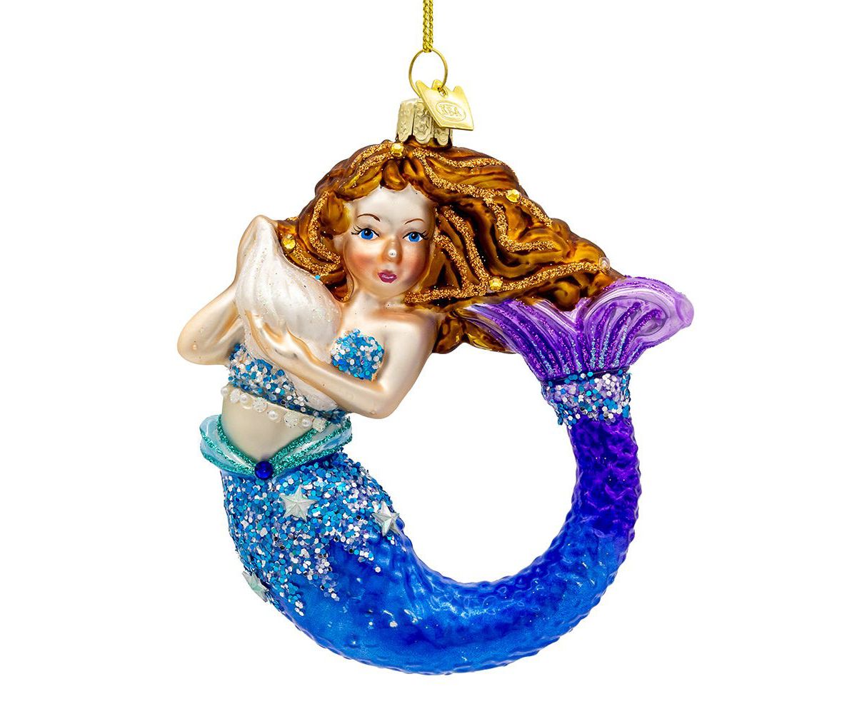 4.5-Inch Bellissimo Glass Mermaid Ornament
