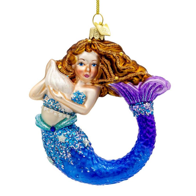 4.5-Inch Bellissimo Glass Mermaid Ornament