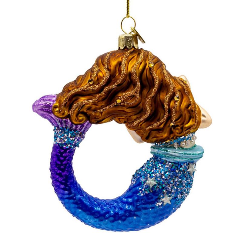 4.5-Inch Bellissimo Glass Mermaid Ornament