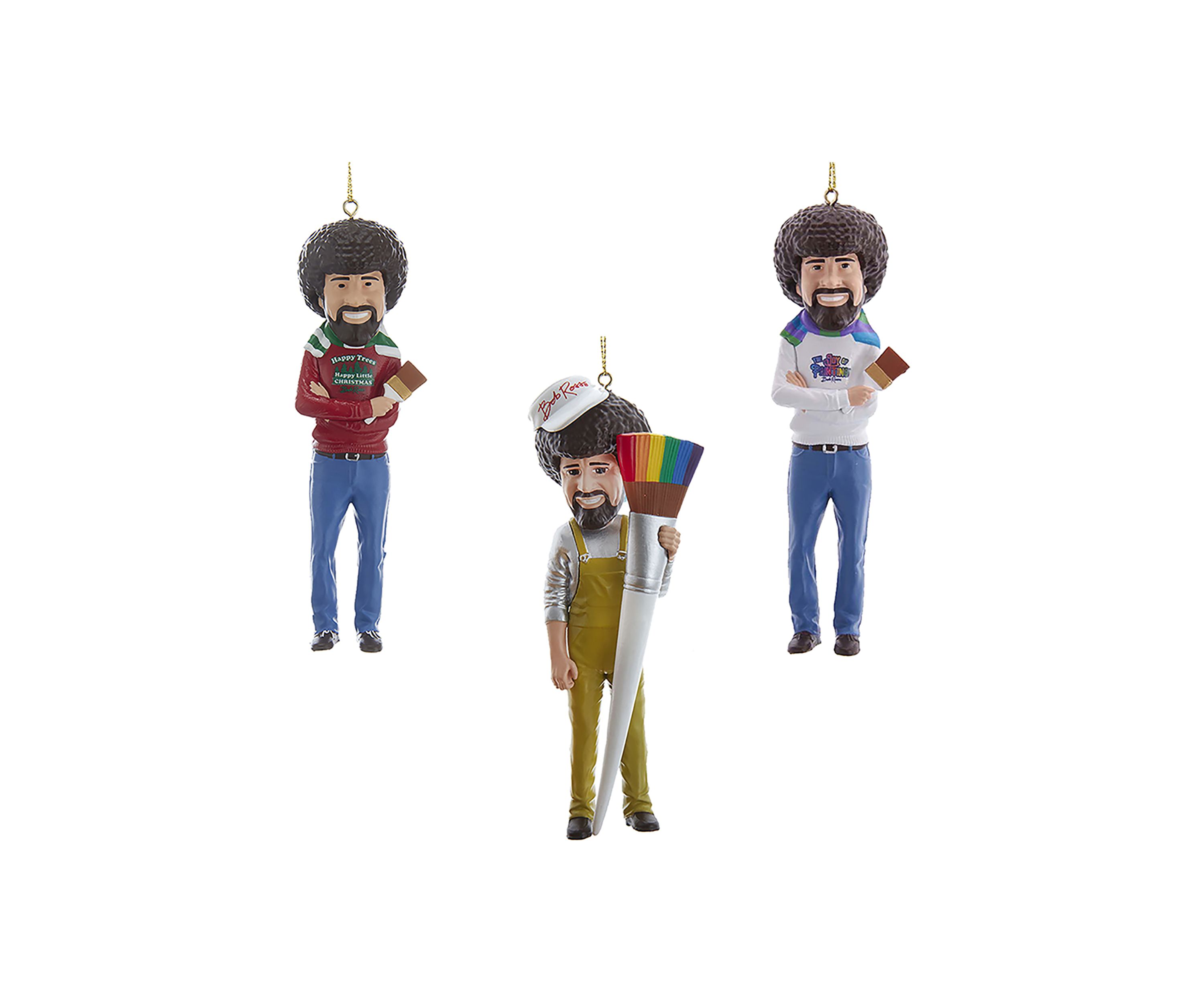 5-Inch Bob Ross® Blow Mold Ornaments - Set of 3 