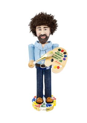 10-Inch Bob Ross with Palette Nutcracker