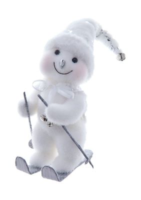 10-Inch Skiing Snowman Table Piece