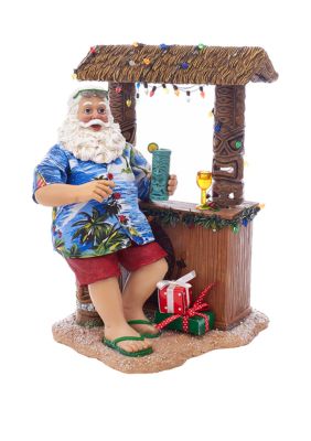 Fabriche Beach Santa Sitting At Tiki Bar