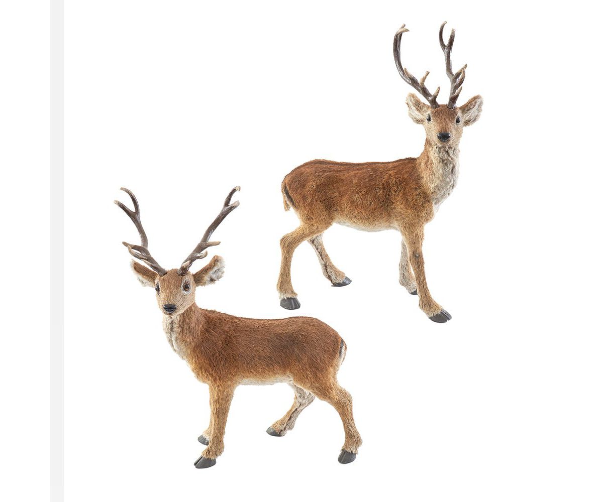 Kurt Adler 22-Inch Standing Brown Deer Table Pieces, 2-Piece Set