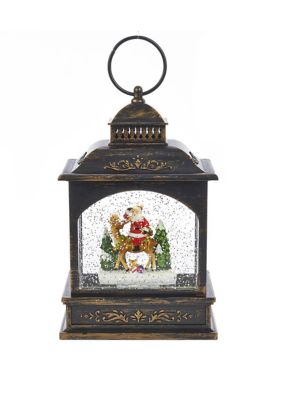 9 Inch LED Santa Lantern with Motion