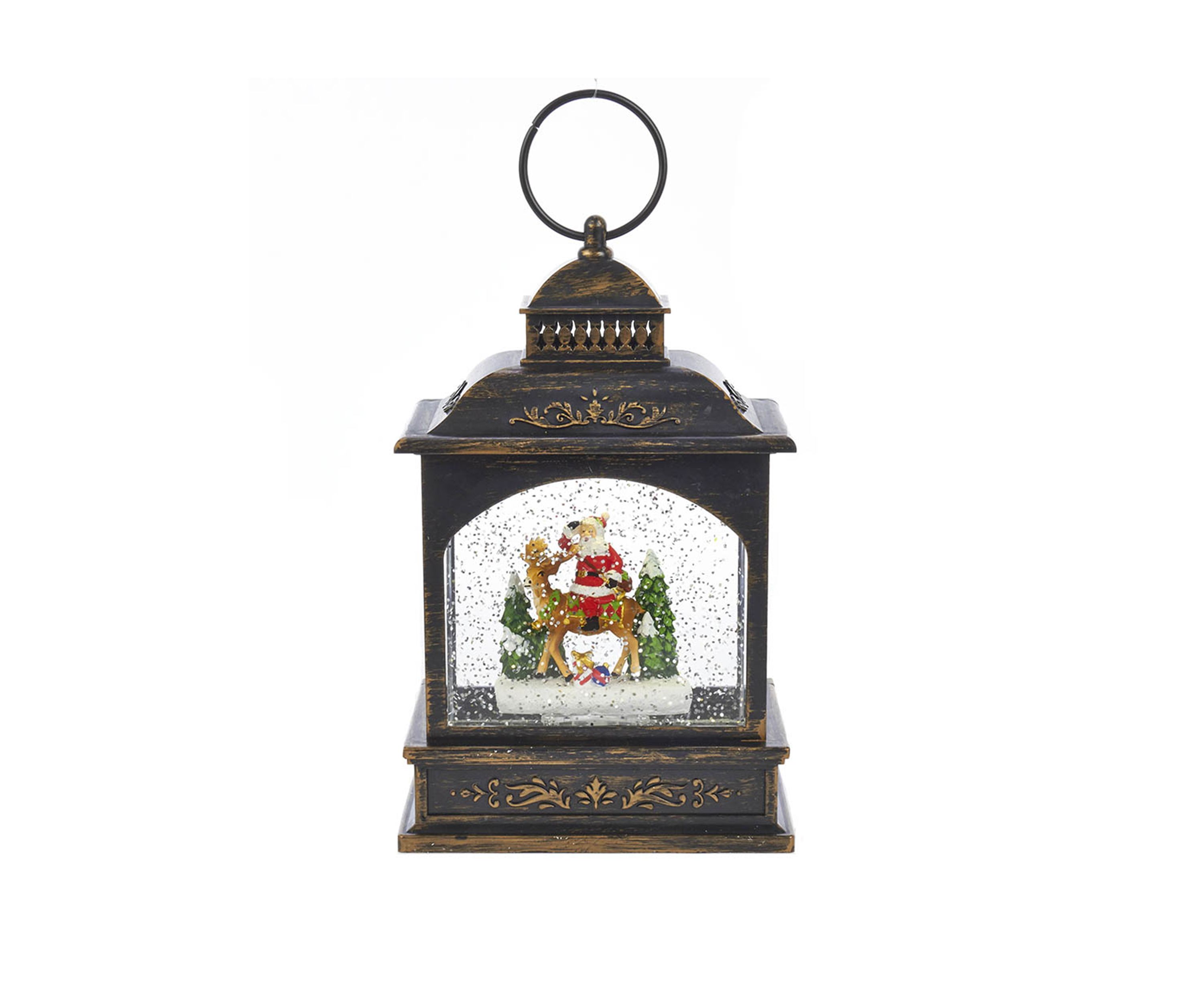 9 Inch LED Santa Lantern with Motion