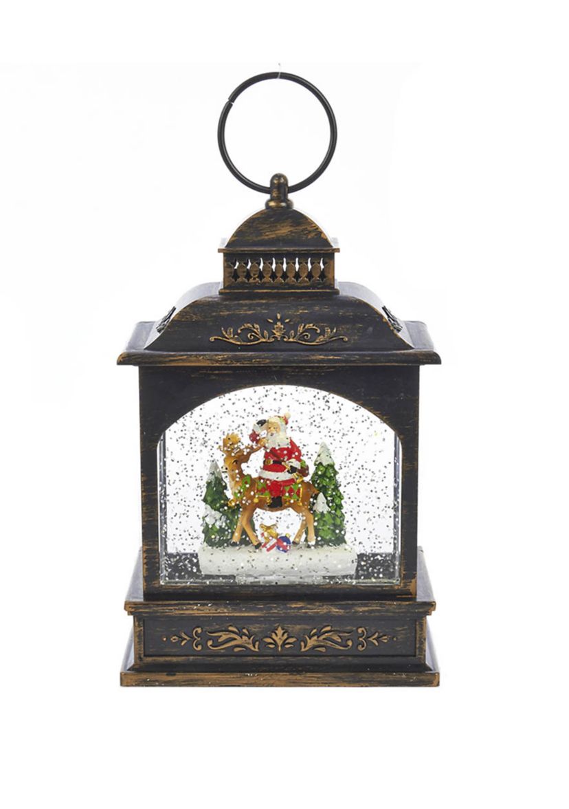 9 Inch LED Santa Lantern with Motion