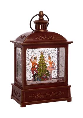 8-Inch Battery-Operated Lit Nutcracker Swirl Water Lantern