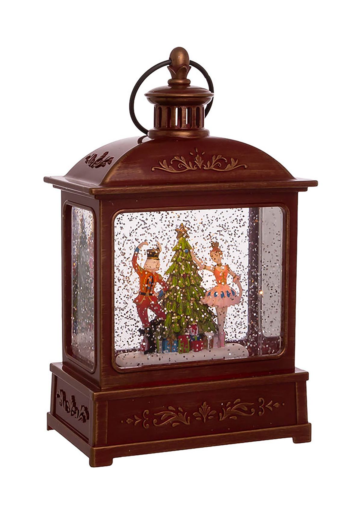 8-Inch Battery-Operated Lit Nutcracker Swirl Water Lantern