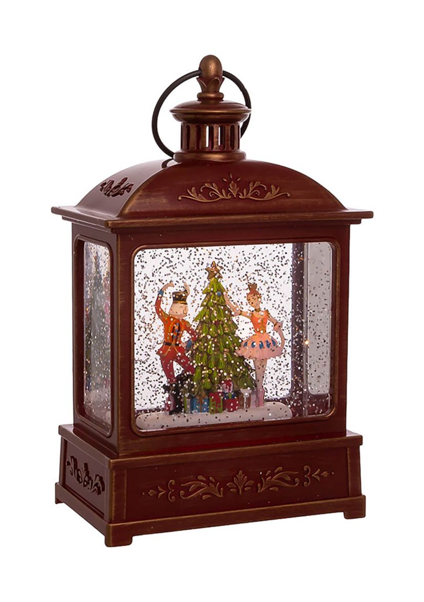 8-Inch Battery-Operated Lit Nutcracker Swirl Water Lantern