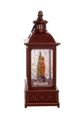 8-Inch Battery-Operated Lit Nutcracker Swirl Water Lantern