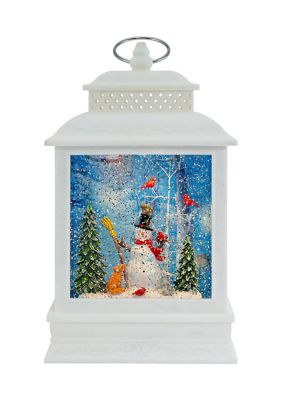 10.6-Inch Battery-Operated LED Snowman Water Lantern