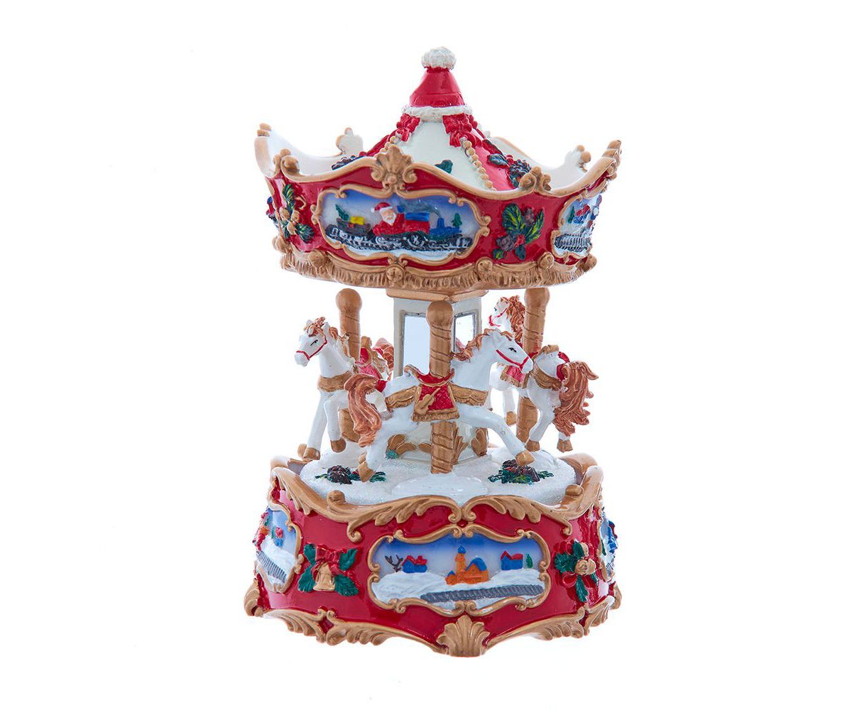 7-Inch Wind-Up Musical Carousel Table Piece