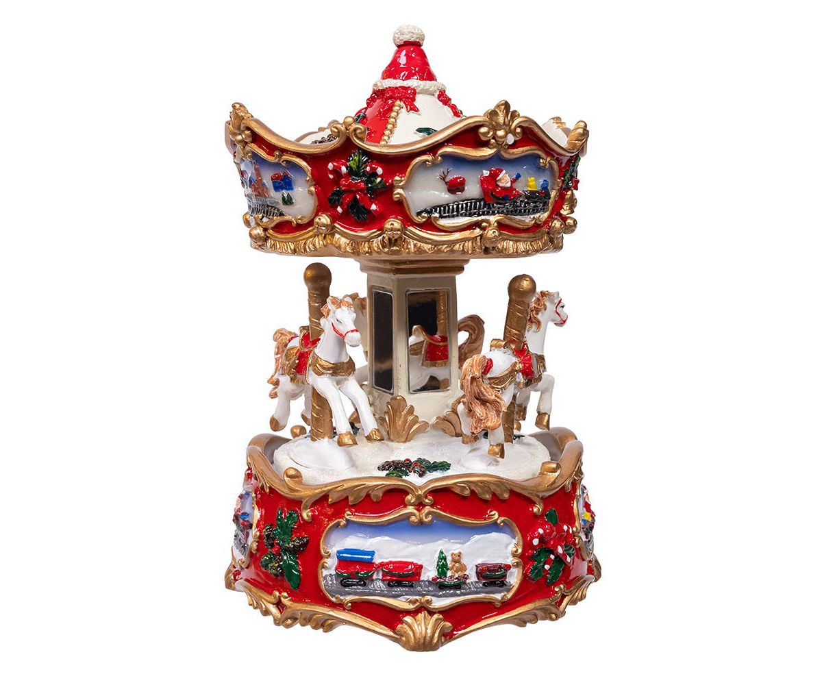 7-Inch Wind-Up Musical Carousel Table Piece