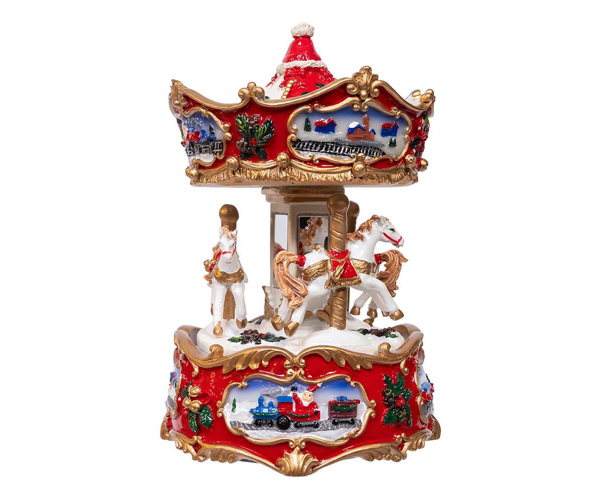 7-Inch Wind-Up Musical Carousel Table Piece