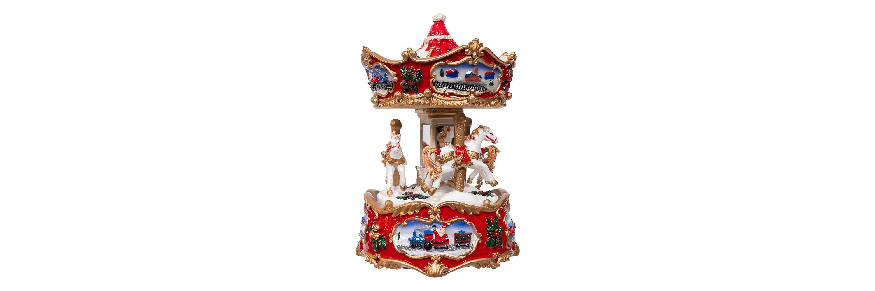 7-Inch Wind-Up Musical Carousel Table Piece
