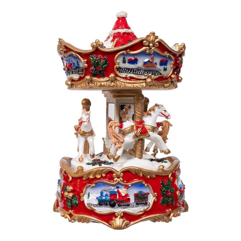 7-Inch Wind-Up Musical Carousel Table Piece