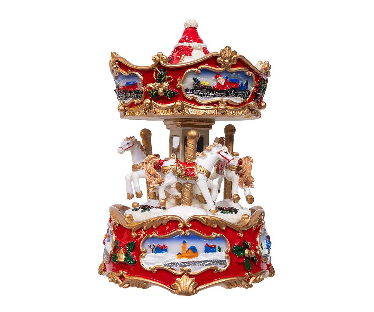 7-Inch Wind-Up Musical Carousel Table Piece