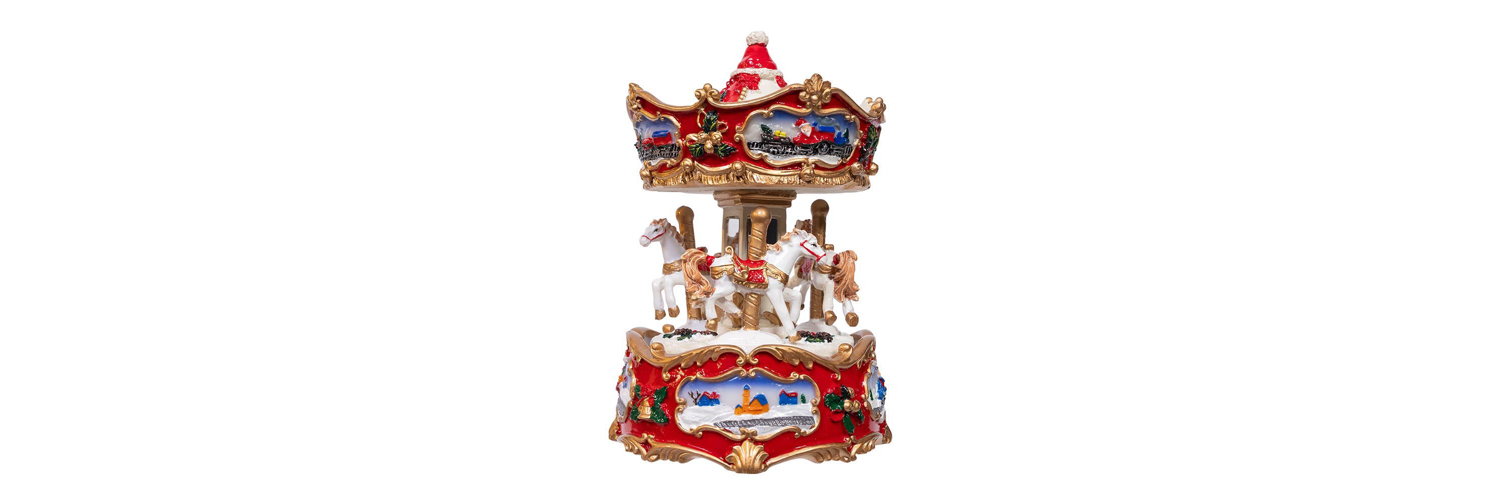 7-Inch Wind-Up Musical Carousel Table Piece