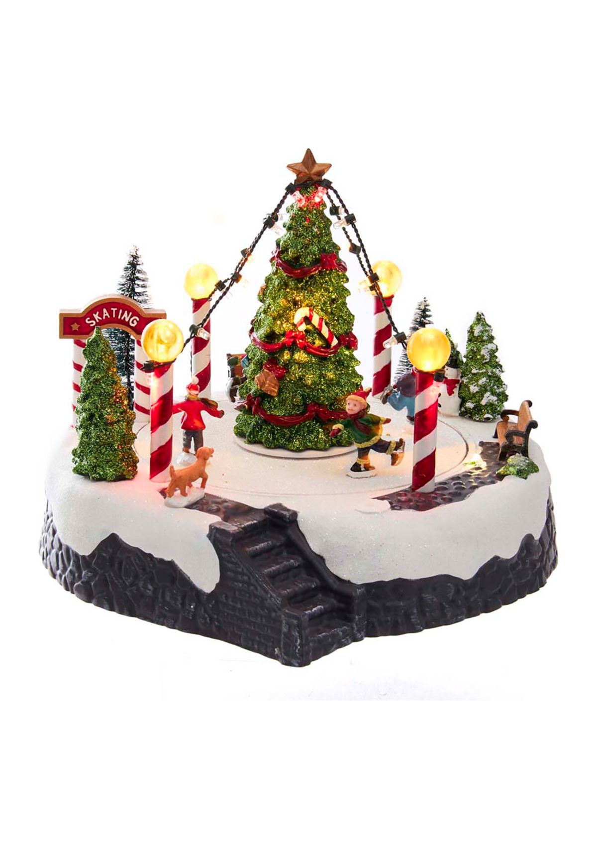 Musical LED Ice Rink with Tree Table