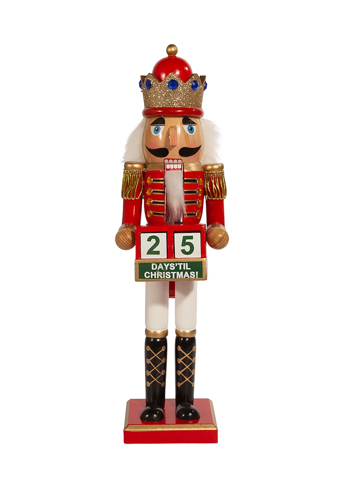15-Inch Red King Nutcracker with Calendar