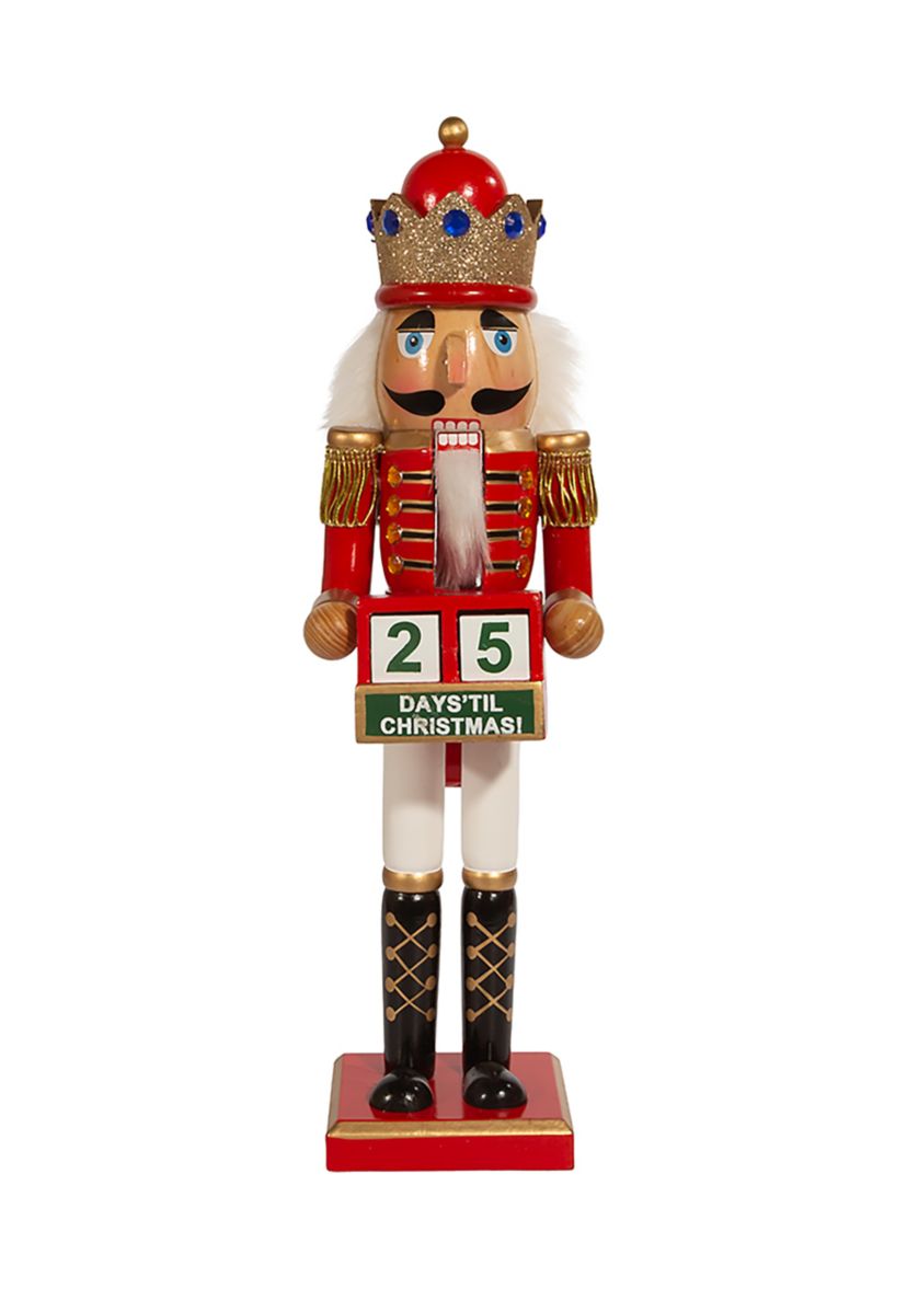 15-Inch Red King Nutcracker with Calendar