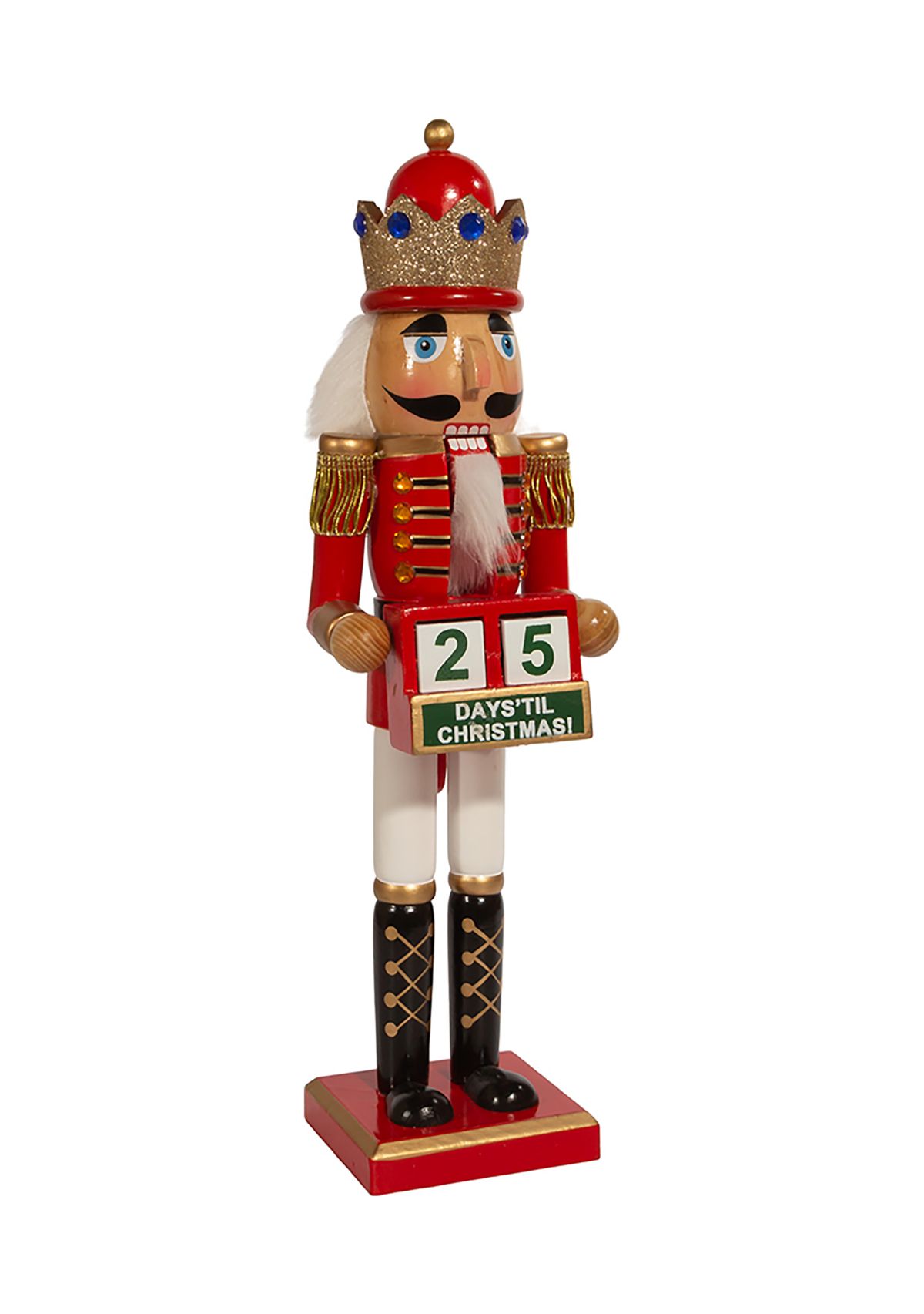 15-Inch Red King Nutcracker with Calendar