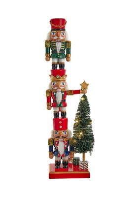 18-Inch Battery Operated Nutcracker with Light Up Tree