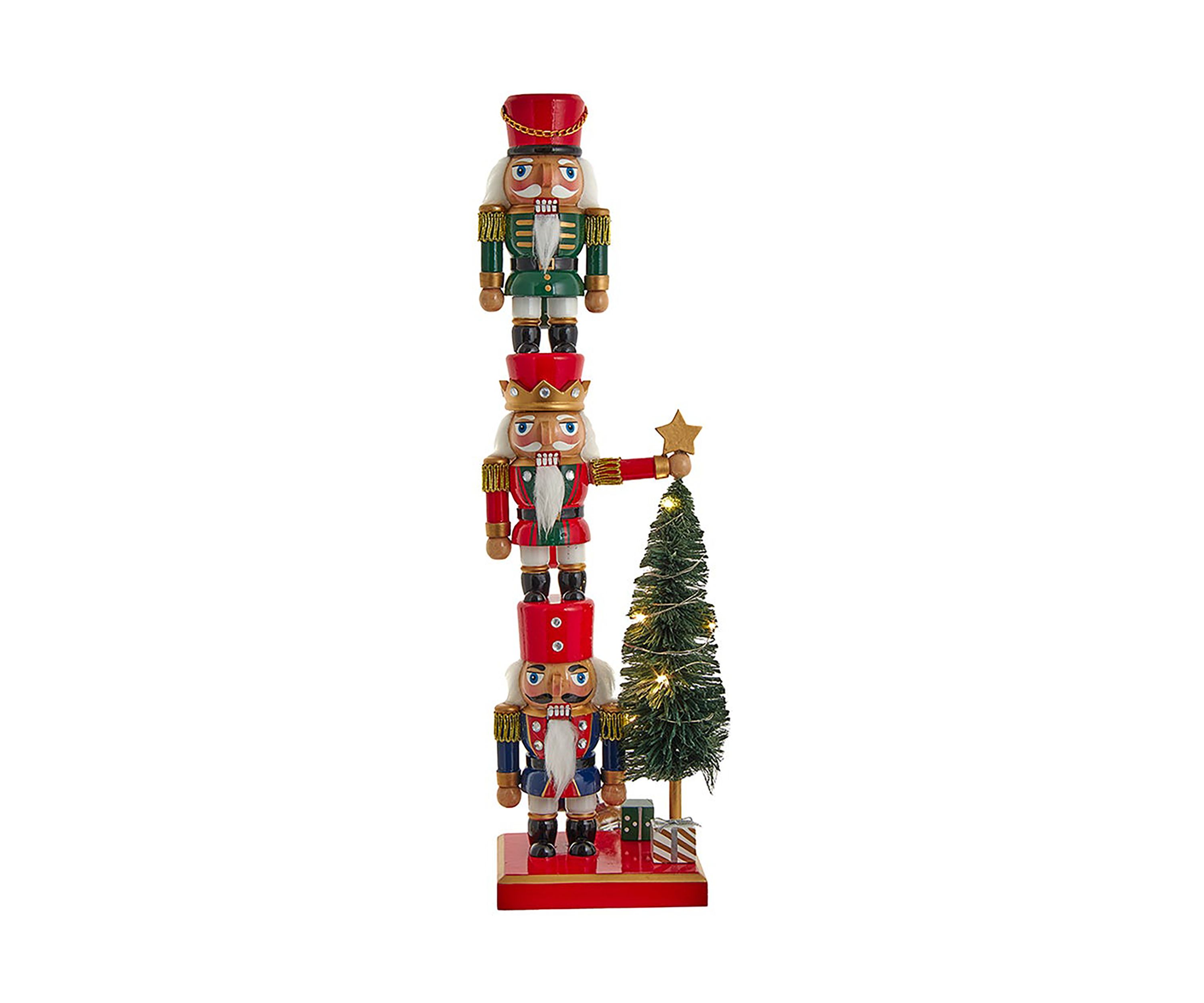 18-Inch Battery Operated Nutcracker with Light Up Tree