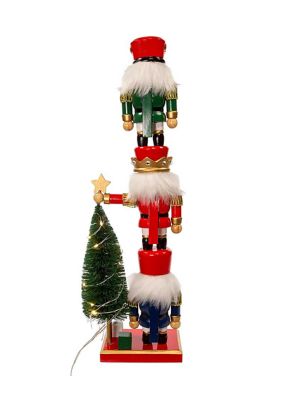 18-Inch Battery Operated Nutcracker with Light Up Tree