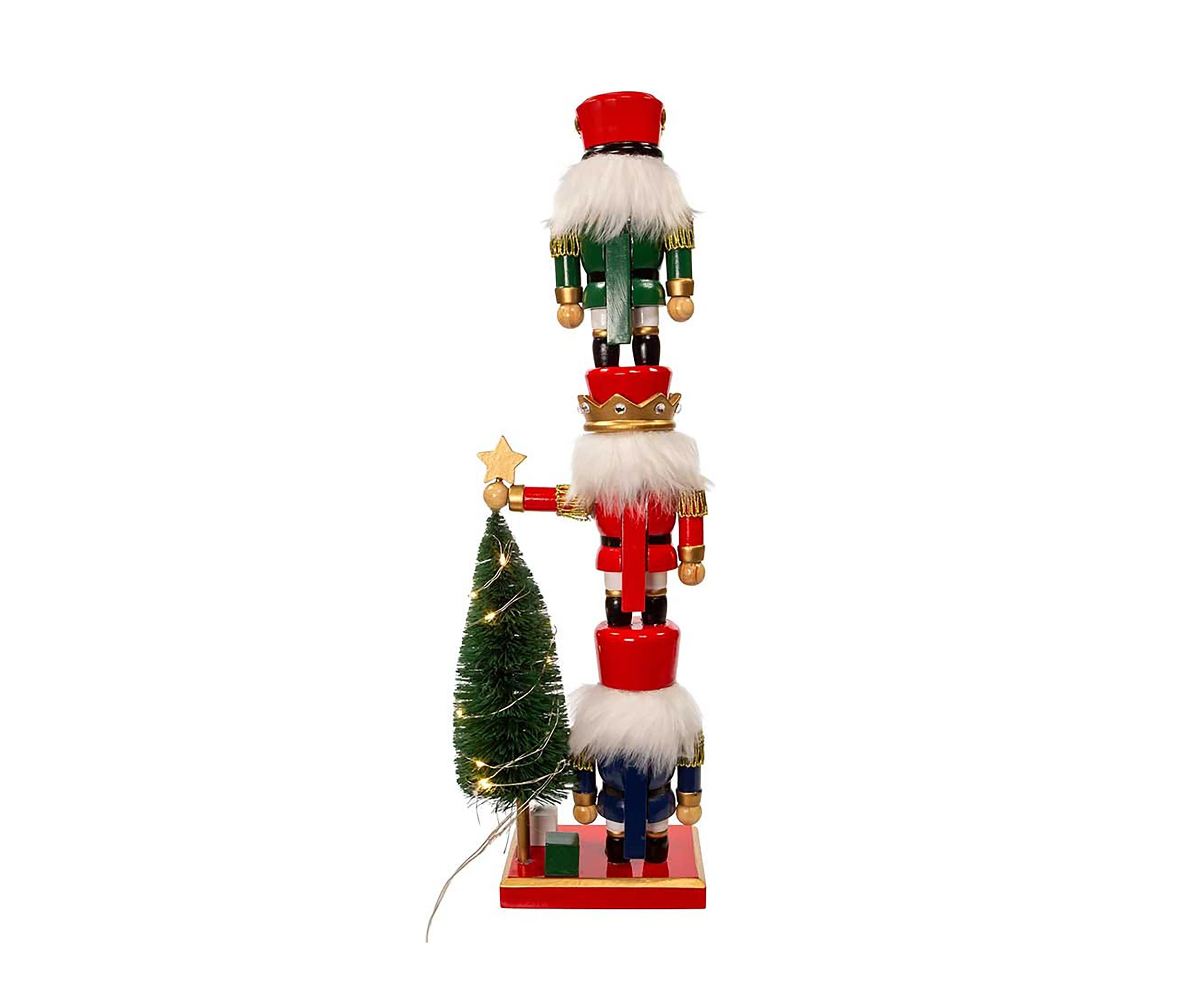 18-Inch Battery Operated Nutcracker with Light Up Tree