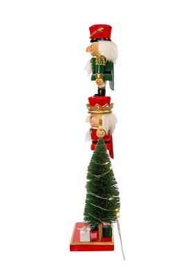 18-Inch Battery Operated Nutcracker with Light Up Tree