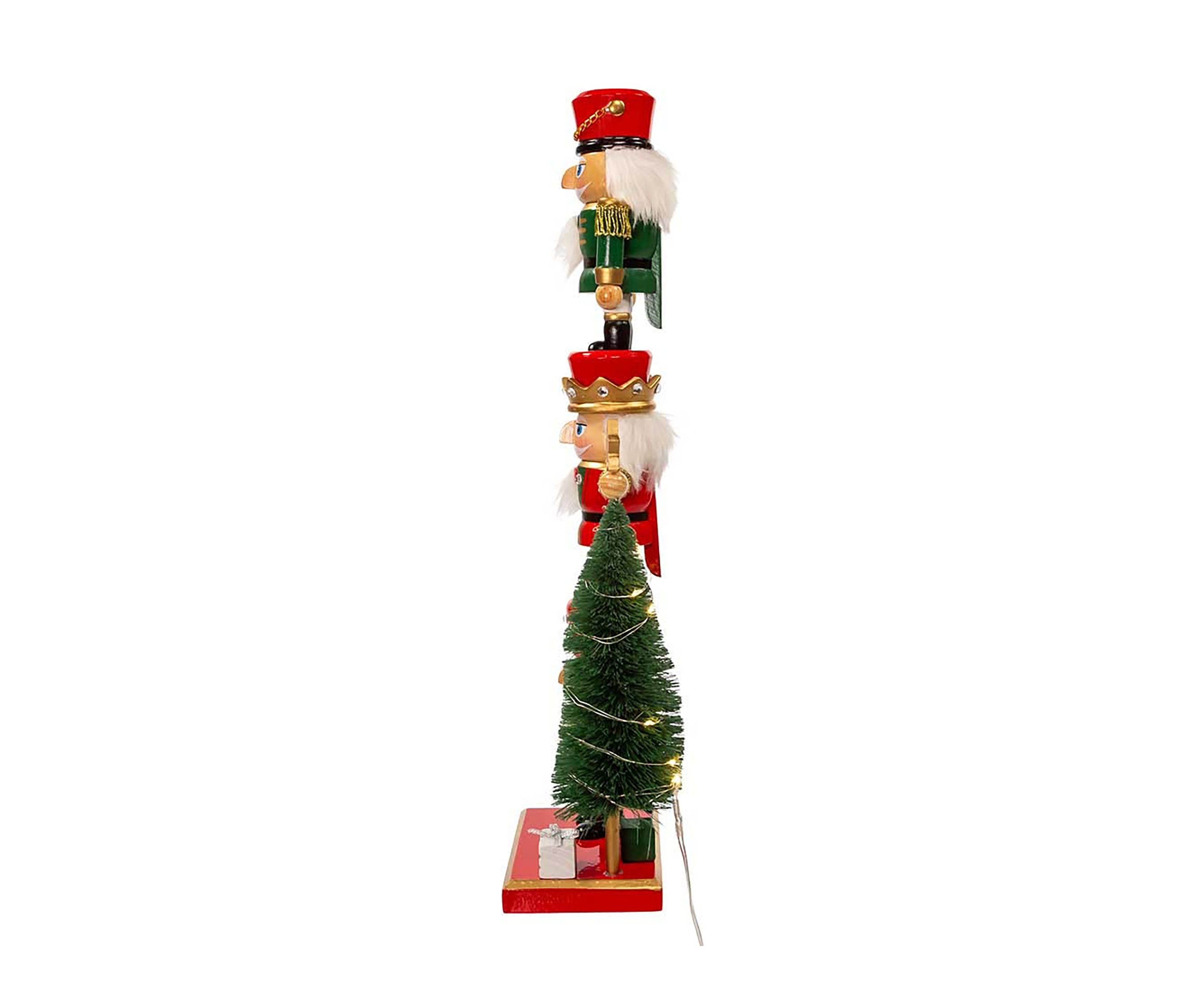 18-Inch Battery Operated Nutcracker with Light Up Tree