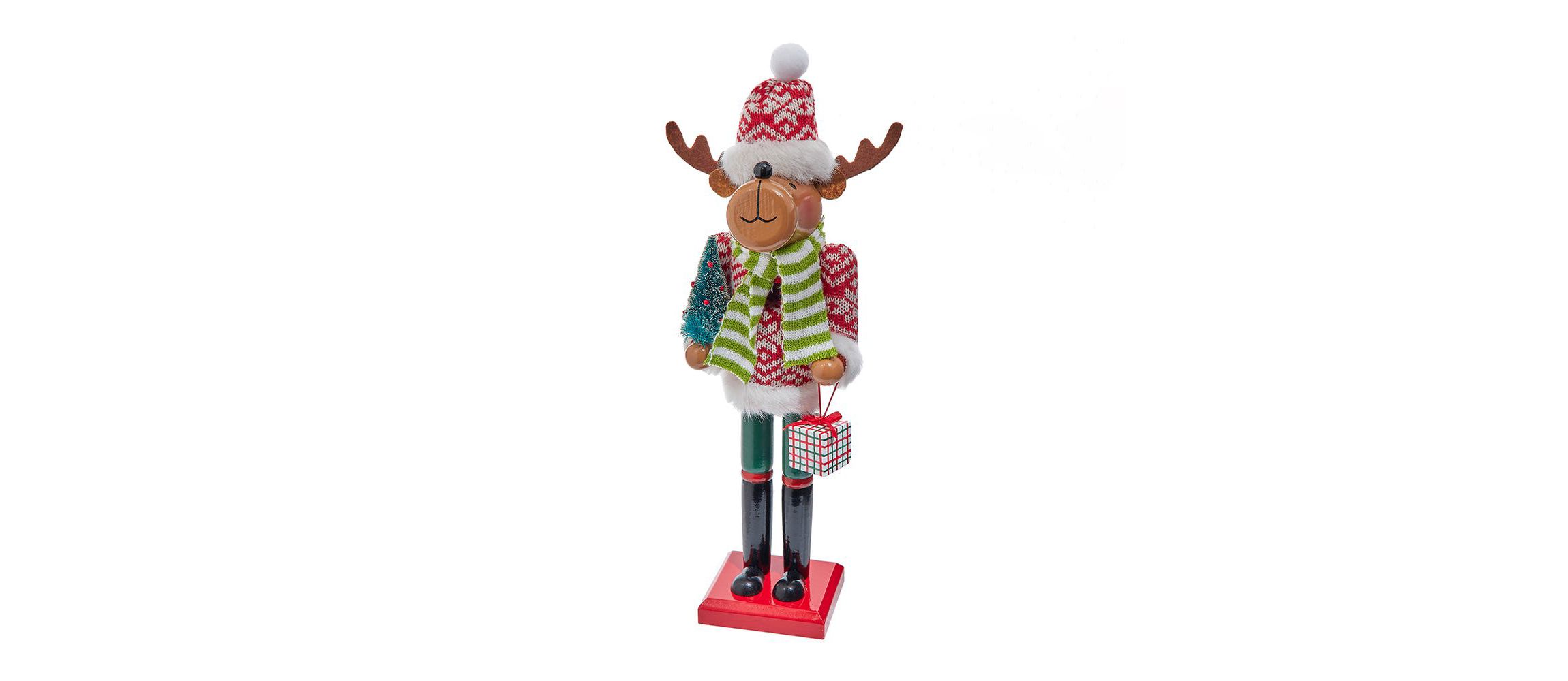 Kurt Adler 15-Inch Wooden Reindeer Nutcracker