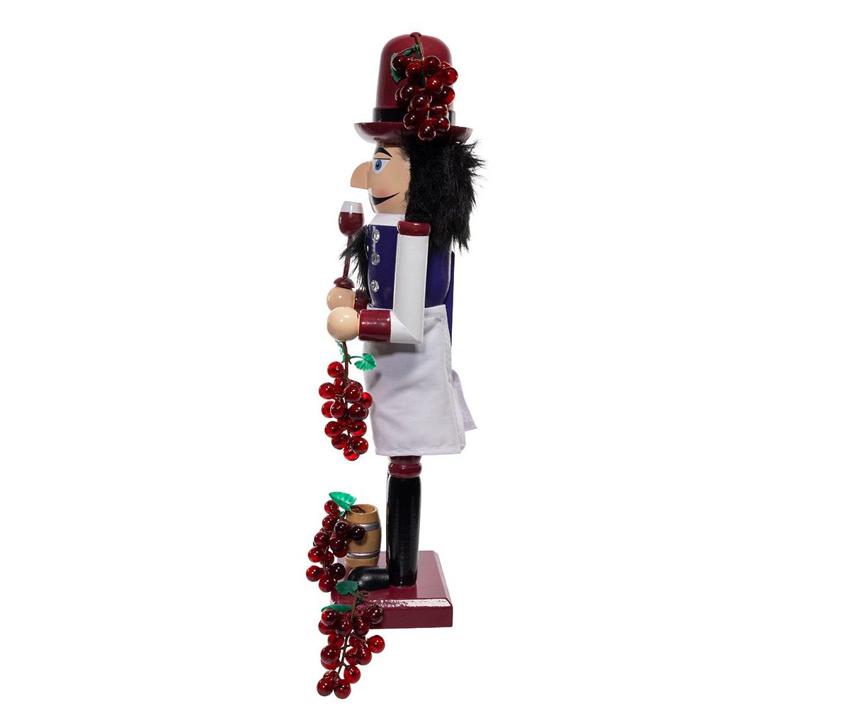 Kurt Adler 15-Inch Wooden Wine Nutcracker
