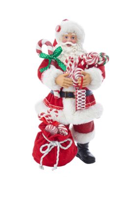 Kurt S. Adler Fabriche Santa With Christmas Candy and Bag