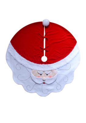 Kurt S. Adler Santa Tree Skirt, Red, 52 in