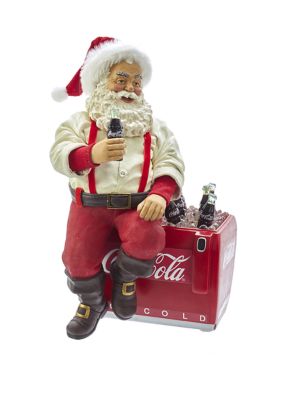 Coca-Cola® Santa Sitting on Cooler Table Piece