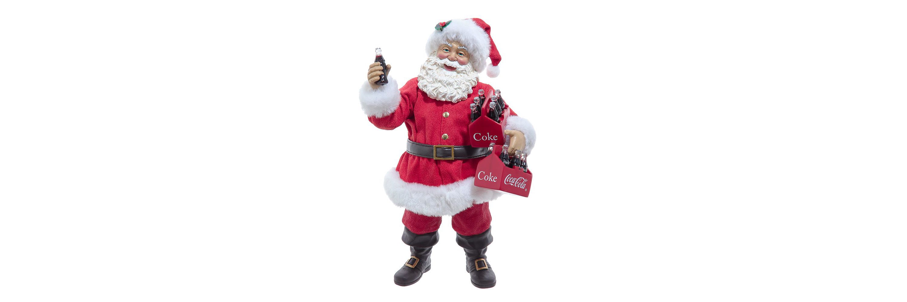 Kurt Adler 10.5-Inch Coca-Cola Santa Holding Two Six Packs Table Piece