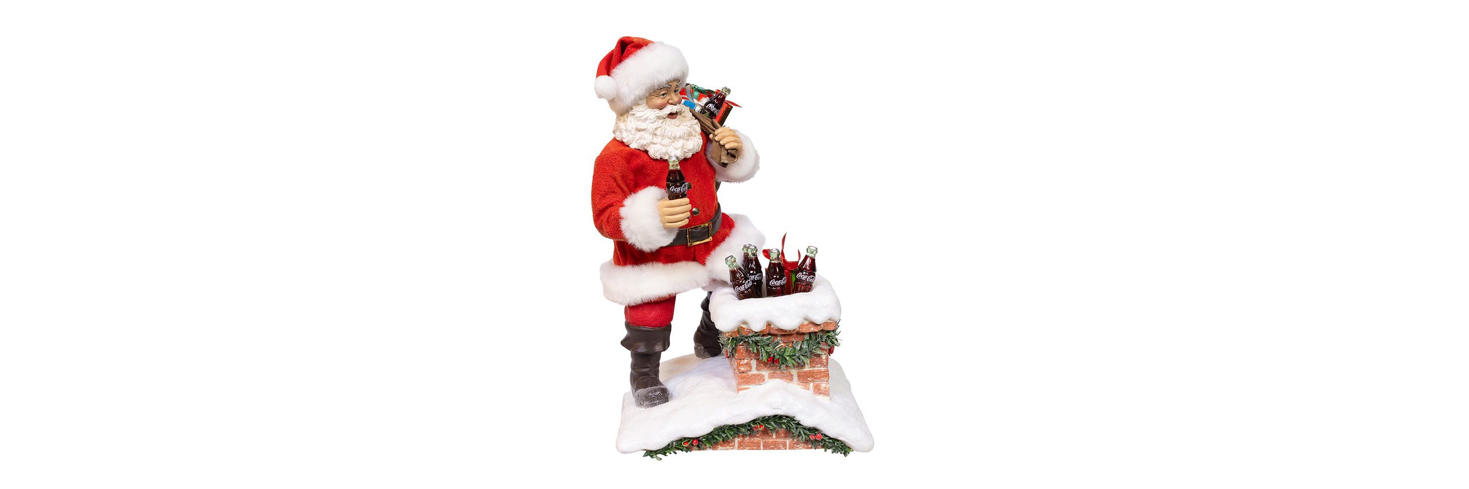 10.5-Inch Coca-Cola Santa in Chimney Christmas Tablepiece