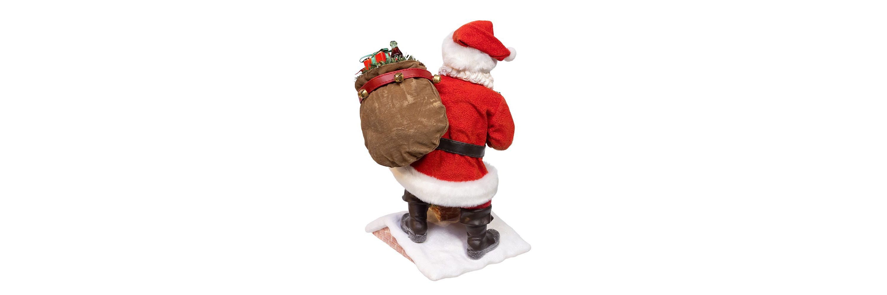 10.5-Inch Coca-Cola Santa in Chimney Christmas Tablepiece