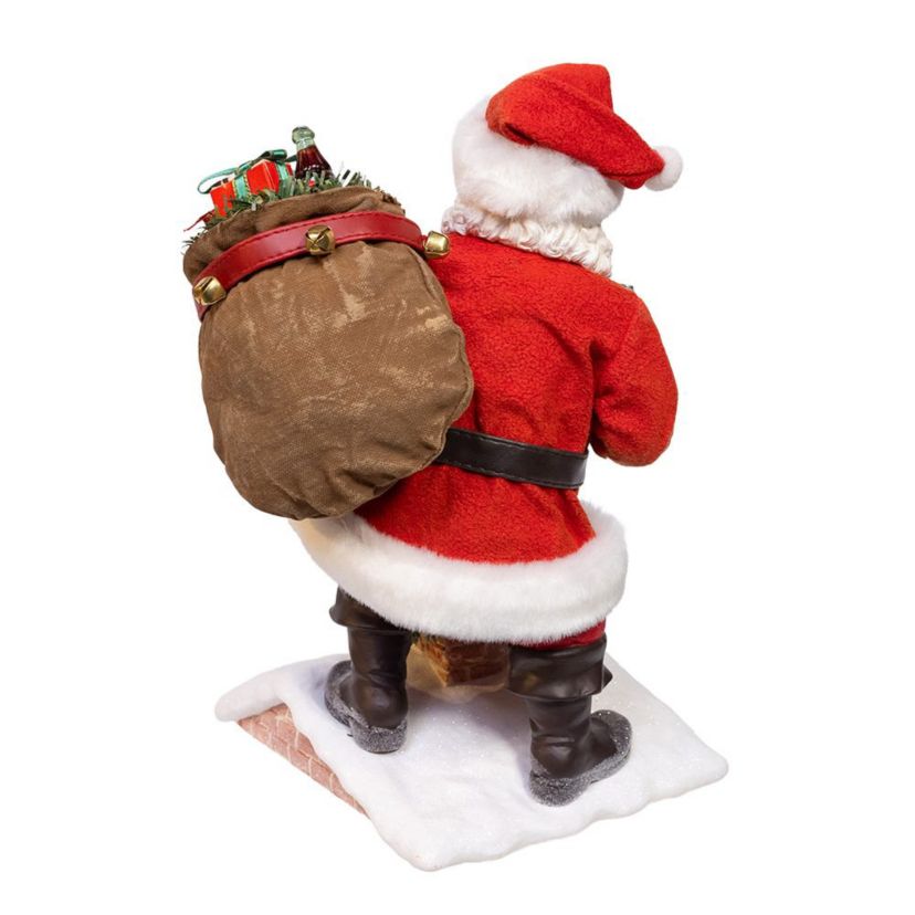 10.5-Inch Coca-Cola Santa in Chimney Christmas Tablepiece