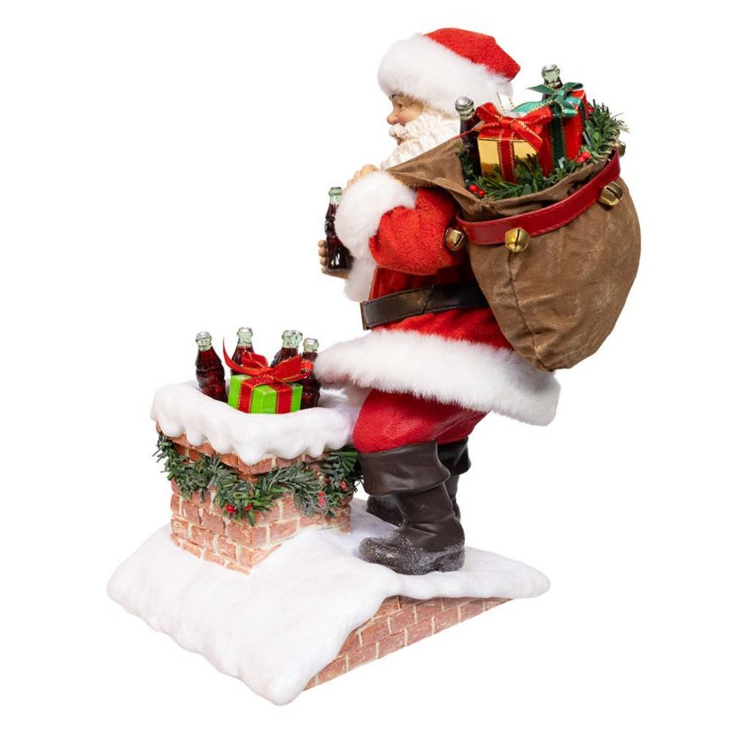 10.5-Inch Coca-Cola Santa in Chimney Christmas Tablepiece